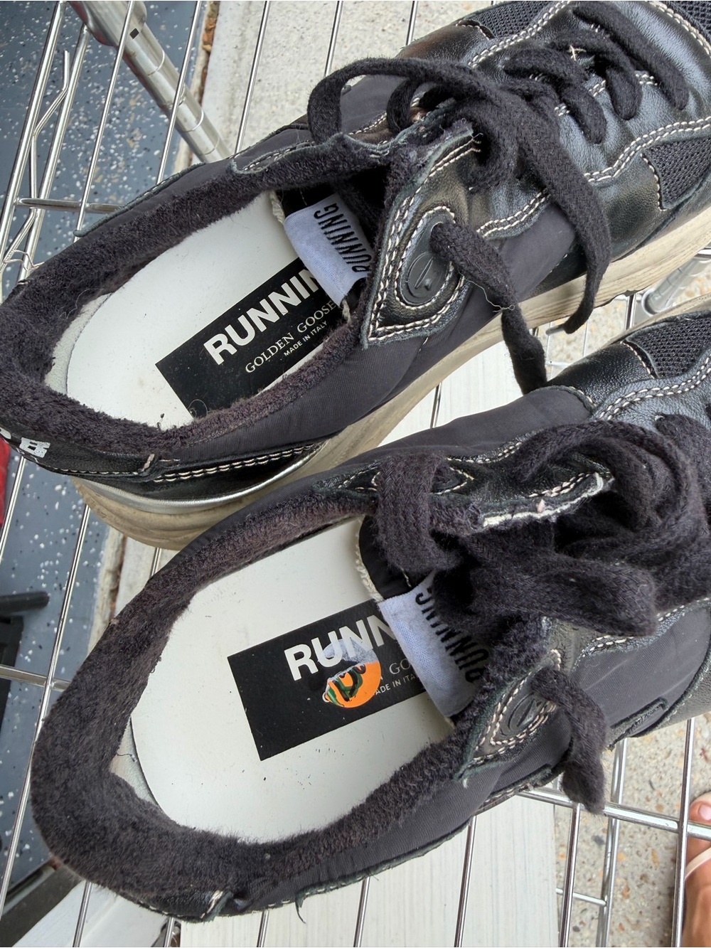 Golden Goose Black Leather & Mesh Athletic Sneakers - Picture 4 of 8